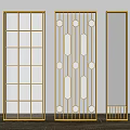 Modern partition glass screen partition combination 3d model