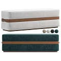 Modern Velvet Sofa Bench With Brown Strap Detail And Multiple Color Options