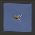 Yellow Frog With Black Spots Transparent Limbs On Blue Surface With Shadow 3d model