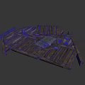Weathered Wooden Dock Structure Featuring Dark Plank Platform Small Water Area and Railings