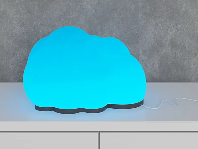 Unique Shaped Cloud Design Blue Illuminated Table Lamp for Modern Home Decor 3d model