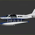 Modern Blue And White Seaplane With Floats And Aerodynamic Exterior Design