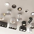 Modern Downlights and Spotlights in Different Styles for Ceiling Lighting Design 3d model
