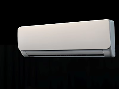 Modern Wall Mounted Air Conditioner Fan With White Sleek Design And Efficient Cooling 3d model