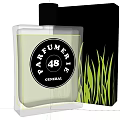 Parfumerie 48 General Perfume With Green Liquid Transparent Square Bottle Black Box Green Grass Pattern