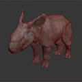 Detailed 3D Rhinoceros Model With Realistic Skin Texture And Digital Rendering