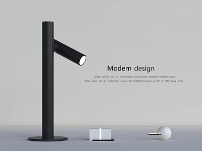 Modern Black Table Lamp With Sleek Design And Minimalist Decor Elements 3d model