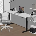 Modern Desk and Chair Combination Study Desk 3d model