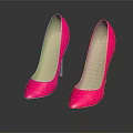 Fashionable Pink High Heels With Stiletto Heel Pointed Toe And Shiny Surface
