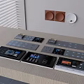 Modern Switch Panels With Digital Displays And Various Control Styles For Home Interior 3d model
