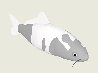 Stunning White And Gray Spotted Koi Fish Showcasing Unique Patterns In Water 3d model