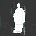 Classical Man Statue In Flowing Robes Holding Scroll Standing On Pedestal 3d model