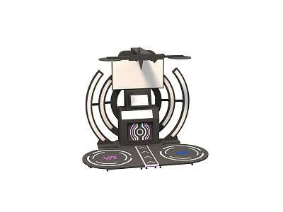 Professional Modern DJ Controller Entertainment Electronics With Dual Turntables And Sound Wave Display Design 3d model