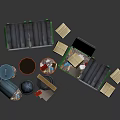 Household Recycling Bins Including Colored Containers Green Recycle Bin And Cardboard Boxes