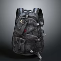 Practical Dark Backpack With Multiple Pockets And Adjustable Straps For Daily Use