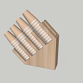 Decorative Ornament Set With Wooden Knife Block And Various Knives For Home Decor