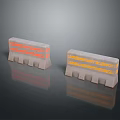 Concrete Traffic Barriers With Orange Reflective Strips And Reflective Surface 3d model