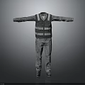 Durable Workwear Set With Reflective Vest And Cargo Pants For Daily Work Use