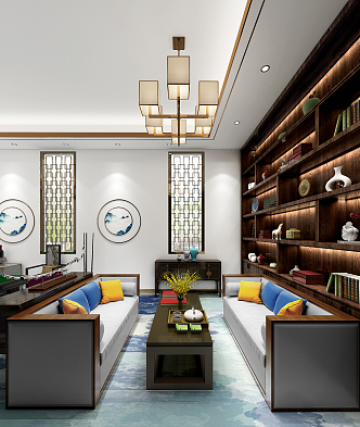 New Chinese-style reception room 3d model