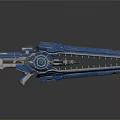 Futuristic Blue Mechanical Weapon With Sleek Metallic Finish And Detailed Sci Fi Design