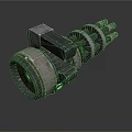 Mechanical Multi Barrel Rotary Weapon Featuring Metal Components And Tactical Design