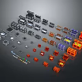 Multicolored Household Storage Items With Various Shapes And Modern Design For Home Organization