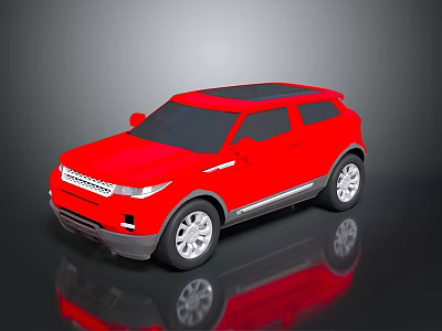 Red Modern SUV With Sleek Exterior Design Black Roof And Silver Wheels 3d model