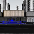 Modern High rise Residential Building Exterior With Central Entrance And Green Landscaping