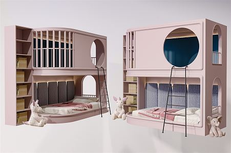 Modern Bed and Bed Simple Children's Bed 3d model