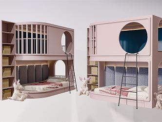 Modern Bed and Bed Simple Children's Bed 3d model