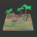 Holiday Paradise Holiday Island Holiday Island Island Island Holiday Resort Coconut Tree Cartoon Coconut Tree 3d model