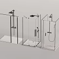 Modern Shower Head Fixtures With Transparent Glass Enclosures And Multiple Designs