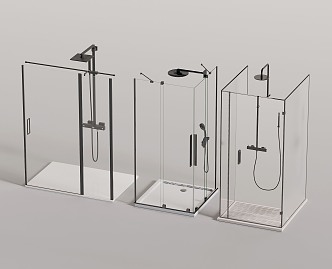 Modern shower bathroom 3d model