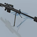Black Tactical Sniper Rifle With Scope Tripod And Long Barrel Design