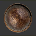 Antique Copper Silver Sculpture Carving Bowl With Intricate Engravings And Pedestal Base