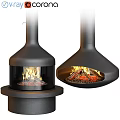 Modern Black Fireplace Designs With Flames In Unique Contemporary Stylish Shapes