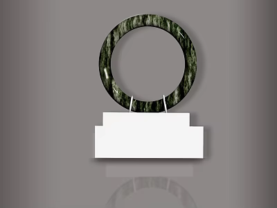 Elegant Green Jade Bangle With Natural Texture On Stylish White Display Stand 3d model