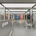 BOFEI Store Interior With Open Layout White Chairs Mirrored Walls And Gray Floor