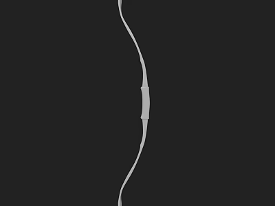 White Curved Bow Weapon Design On Black Background With Simple Structure 3d model