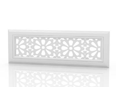 White Air Conditioner Vent With Intricate Floral Pattern For Home Interior Decoration 3d model