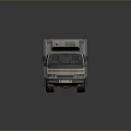 Old White And Red Cargo Truck With Rusty Container Body Design