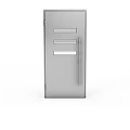 Modern Stainless Steel Storage Locker With Horizontal Vent Slots And Metal Handle