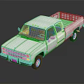 White Double Cab Pickup Truck With Cargo Bed And Front Grille Design