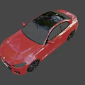 Red Car With Black Roof And Black Wheels Featuring UK License Plate Details