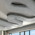 Modern Crystal Chandelier With Curved Structure And Flowing Crystal Elements