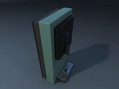 Green And Black Modern Water Dispenser Electric Appliance With Digital Display And Water Tray 3d model