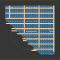 Wooden Roof Frame Structure With Blue Insulation And Dot Pattern Support Beams