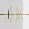 Modern Gold Chandelier Featuring Circular Rings Metal Frame and Hanging Decorative Beads
