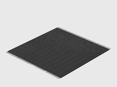 Dark Textured Square Rug With Light Border And Modern Woven Design 3d model
