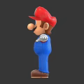 Mario Smiling Figurine Wearing Red Hat Blue Overalls White Gloves And Brown Shoes Arms Outstretched